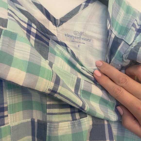 Vineyard Vines Checkered Girls Dress Sz 8 - Picture 3 of 3